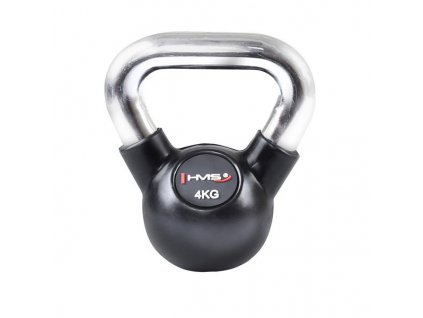 Vinylový kettlebell s chromovaným úchopem HMS KGC 4 kg