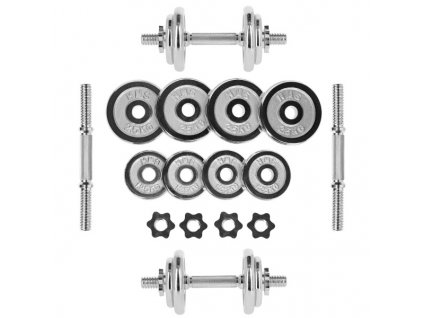 Činkový set v kufru HMS STC-20, chromovaný, 20 kg