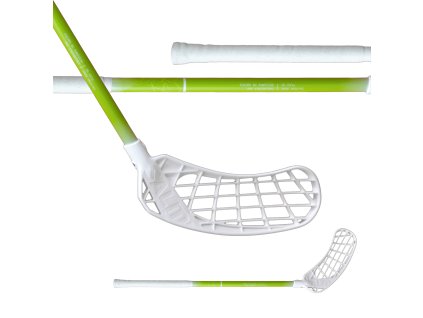 SALMING Quest2 Mid Mini stick 35 White/Green (Strana hole Levá ruka dole)