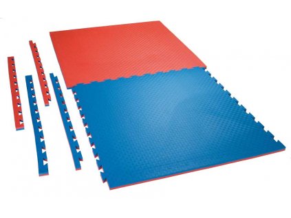 Tatami puzzle CHECKER 1m x 1m x 2cm červeno-modrá