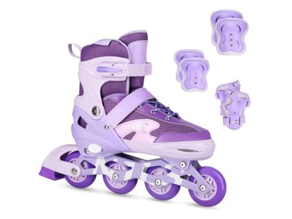 Sada kolečkových bruslí a chráničů NILS Extreme NA0189 fialová (Velikost L(39-42))