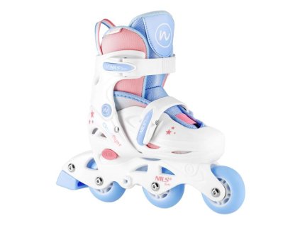 Dětské kolečkové brusle NILS Fun NJ1190 3v1 Three Steps bílé (Velikost XS(26-29))