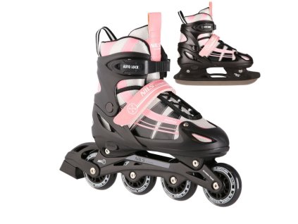 Brusle NILS Extreme NH18366A 2v1 černo-růžové (Velikost S(31-34))