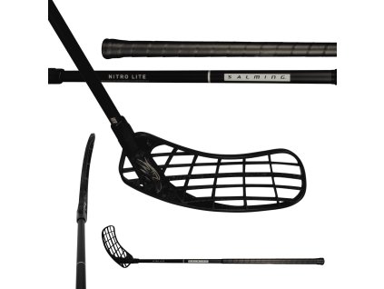 SALMING Hawk Nitrolite 30 JR Black/Silver (Délka hole 87 (98) cm, Strana hole Pravá ruka dole)