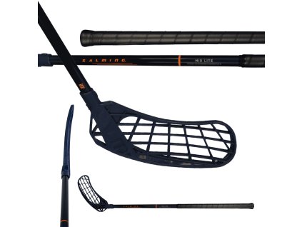 SALMING Quest2 Mid Midlite 35 JR Navy/Nectarine (Délka hole 67 (78) cm, Strana hole Pravá ruka dole)