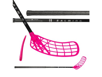 SALMING Q-series Carbon Pro 2.0 RD Oval Trident 27 Black/Silver (Délka hole 100 (111) cm, Strana hole Levá ruka dole)