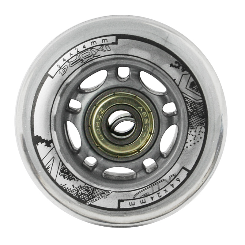 Sestava čirých PU koleček 64x24 + ložiska ABEC7 NILS EXTREME 5907695515923