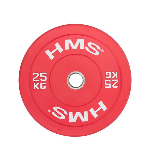 Barevný bumper kotouč HMS CBR 25 kg 5907695520729
