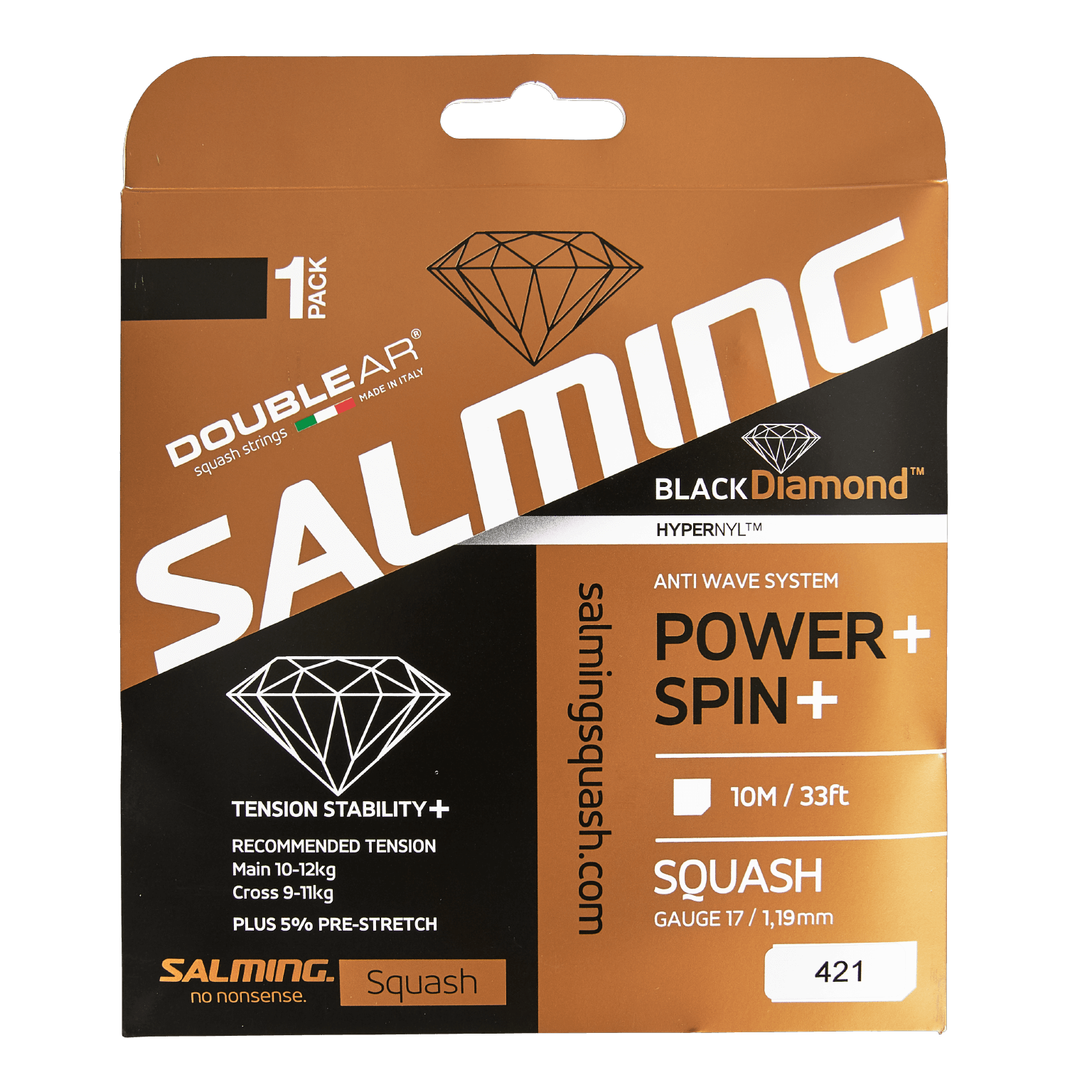 SALMING Black Diamond String Single Black Single 10m