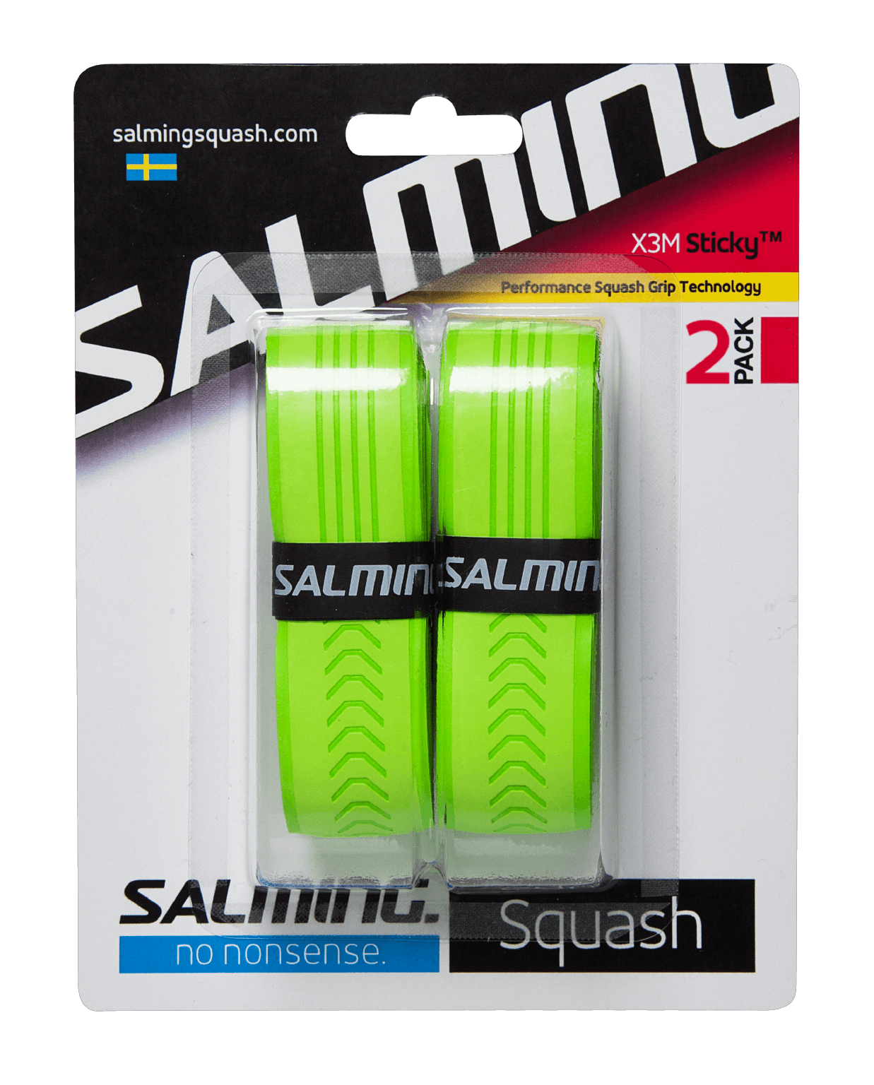 SALMING Squash X3M Sticky Grip Lime Green 2-pack