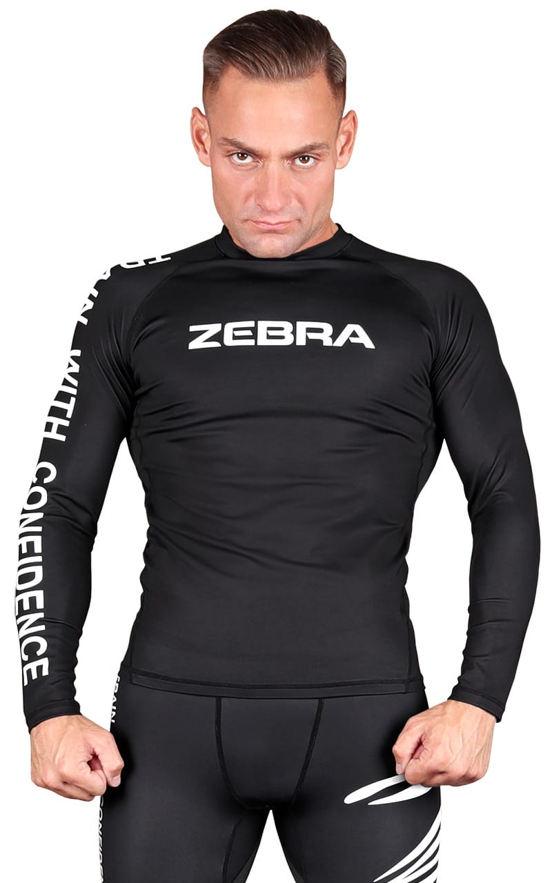 ZEBRA RASH GUARD PERFORMANCE TRIKO DLOUHÝ RUKÁV ČERNÉ Velikost: XL