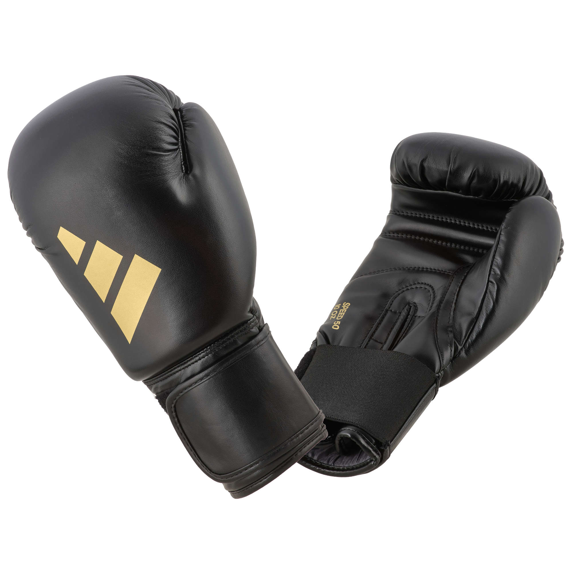 Adidas boxerské rukavice Speed 50, velikosti 4,6,8,10,12 OZ, černá/zlatá Velikost: 8oz