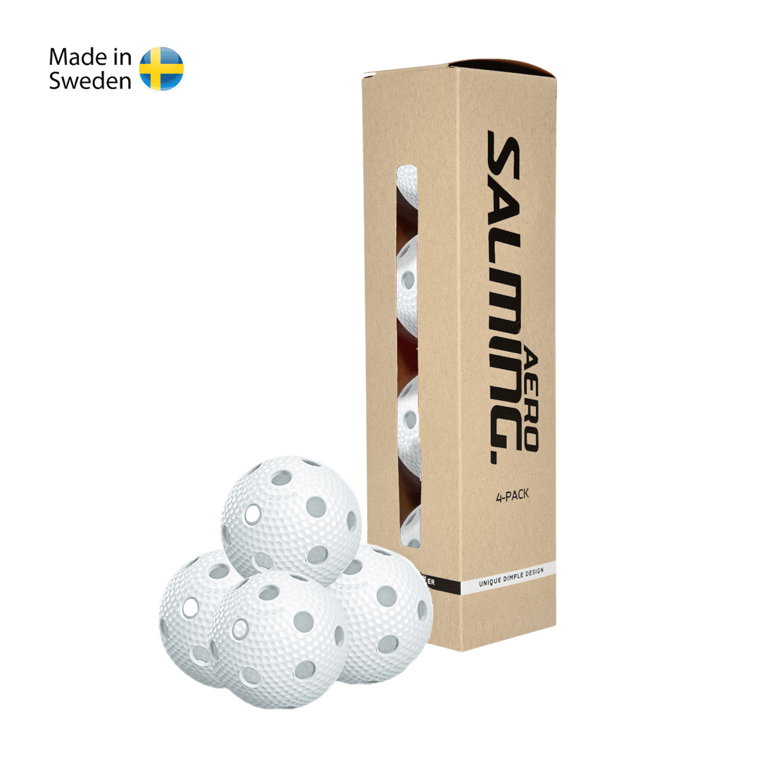 SALMING Aero Ball 4-pack, white