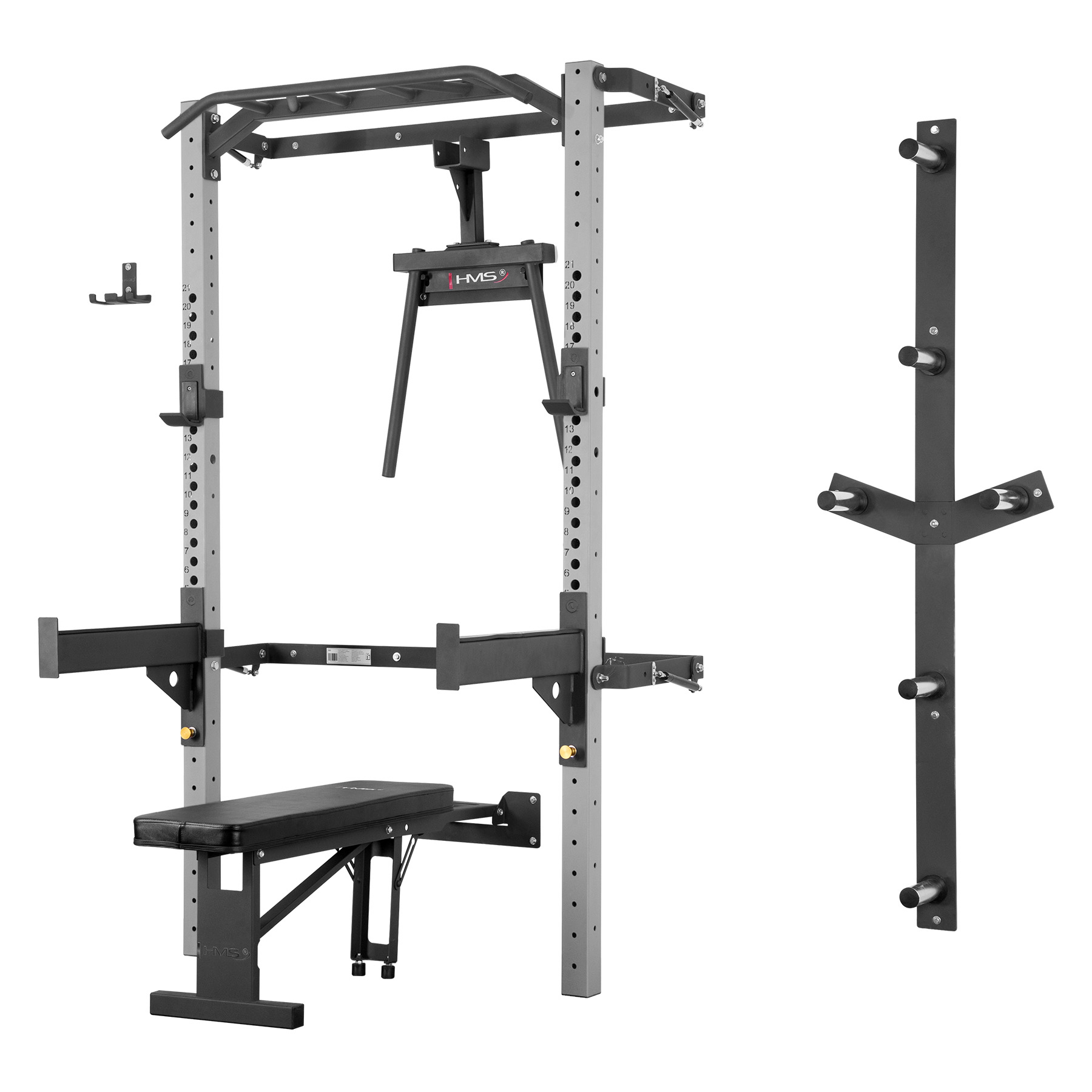 Multifunkční posilovací stojan - Power Rack HMS KLT22 šedý
