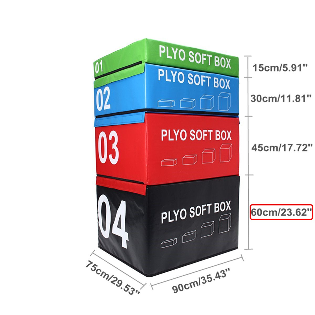SEDCO SOFT PLYOBOX 90x75x60 cm černá