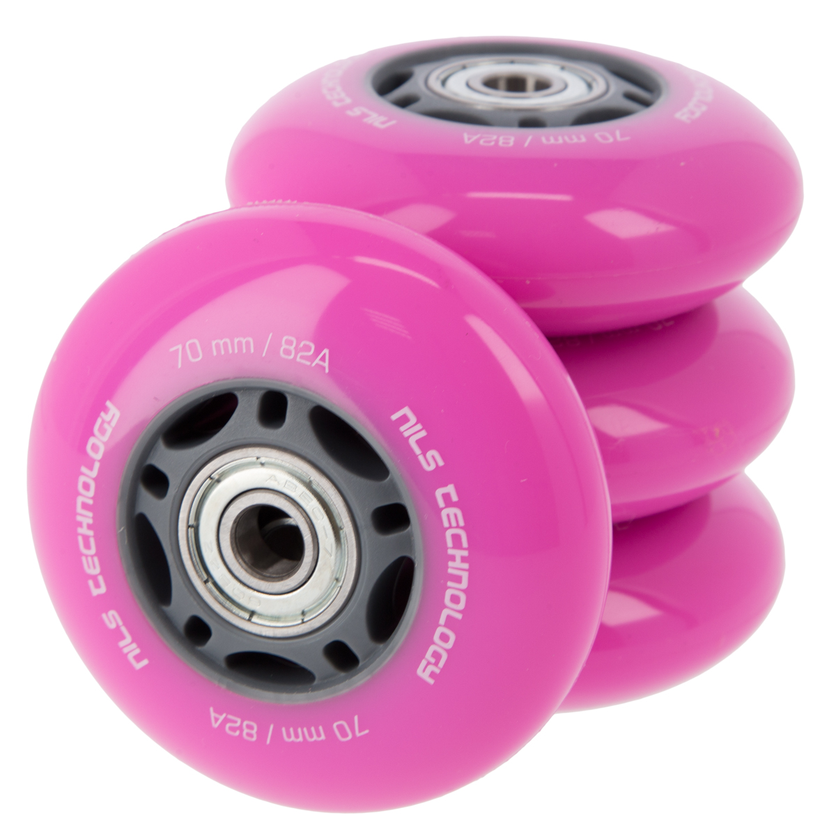 PU kolečka s ložisky NILS EXTREME 70x24mm ABEC 7 růžové 5907695535884