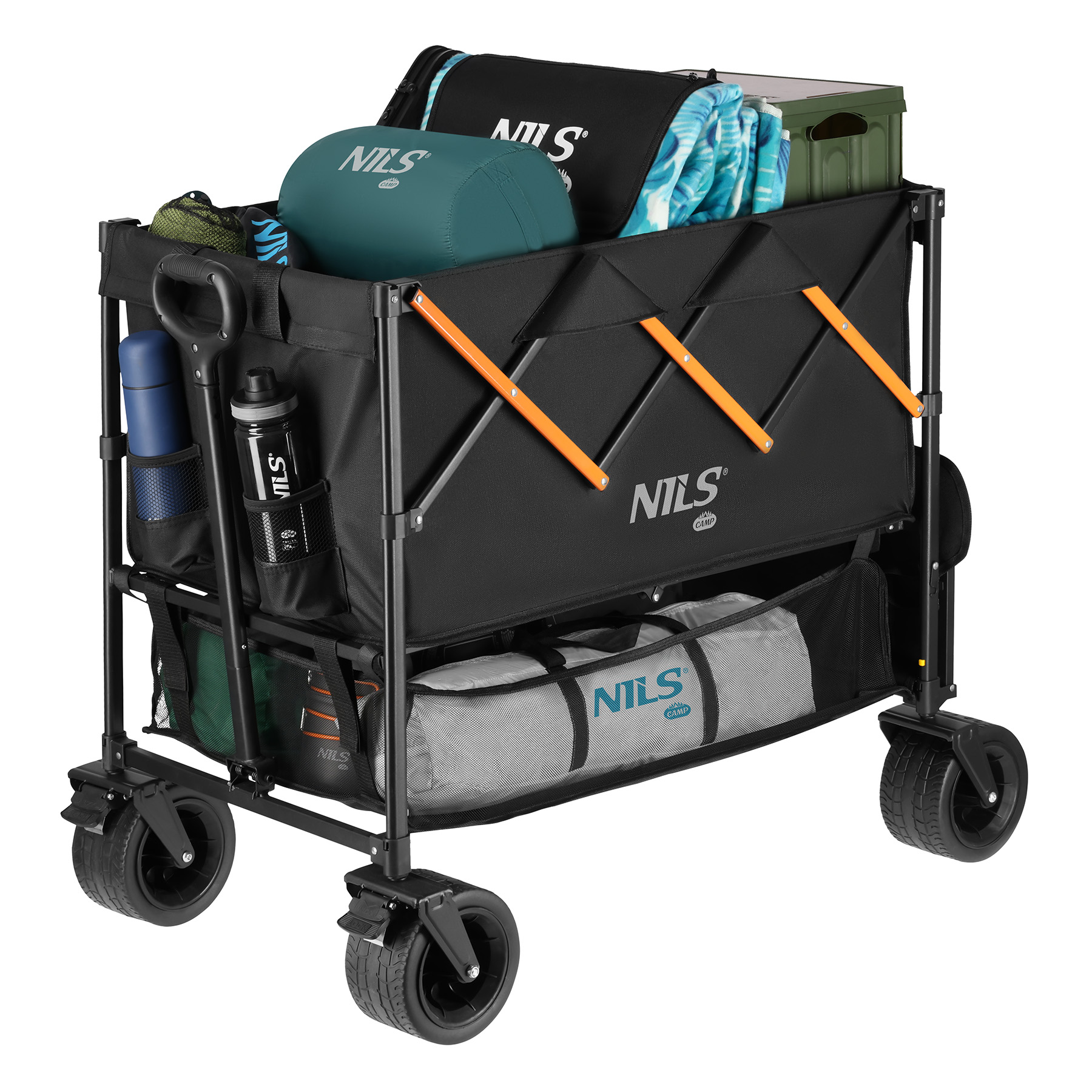 Kempingový vozík NILS Camp NC2607 XXL 160L černo-oranžový