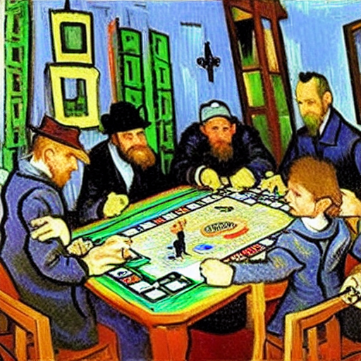 3413729613_Family_is_playing_board_game_Monopoly_at_table_by_Vincent_Van_Gogh