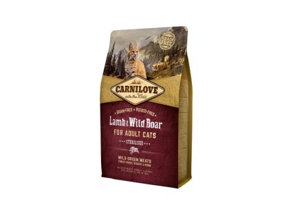 3780 carnilove cat lamb wild boar for adult cats sterilised 2kg