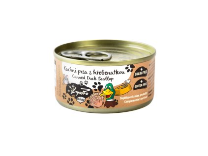 Lyopro kočičí konzerva - Kachní prsa s hřebenatkou 85g
