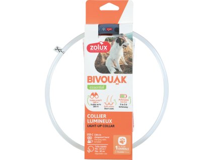 Obojek LED transparent BIVOUAK 30-60cm USB Zolux