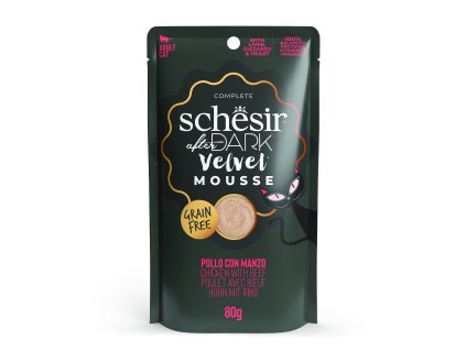 Schesir Cat kapsa After Dark Velv.Mousse kuře/hově.80g