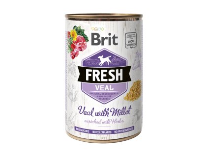 Brit Fresh Dog konz Veal with Millet 400g