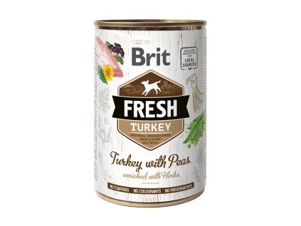 Brit Fresh Dog konz Turkey with Peas 400g
