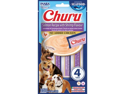 Churu Dog Fish Salmon Recipe with Shrimp Flavour 4x14g
