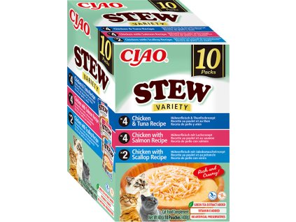 Churu Cat BOX Stew Chic.Tuna&Chic.Salm&Chic.Scal10x40g