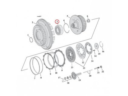 Ložisko spojkového koše pro 99-10 Twin Cam
