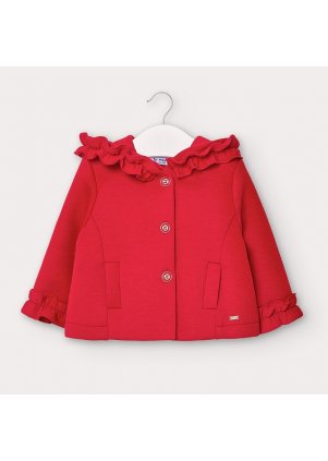 Bavlněná bundička s volánkem, Red