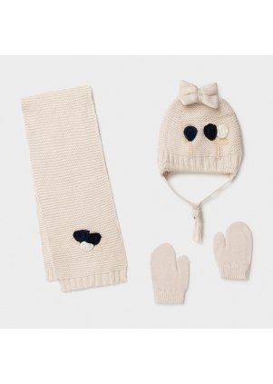 Čepice, rukavice a šála set, Sand