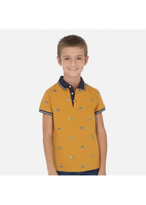 Vzorované polo s krátkým rukávem, Amber