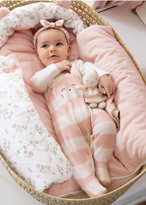 Overal s kočičkou set 2 kusy a čelenka, Dusty pink