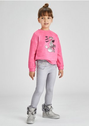 ECOFRIENDS grey leggings for girl, Gris