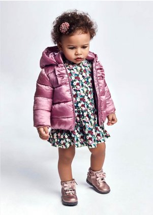 ECOFRIENDS satin coat for baby girl, Mauve