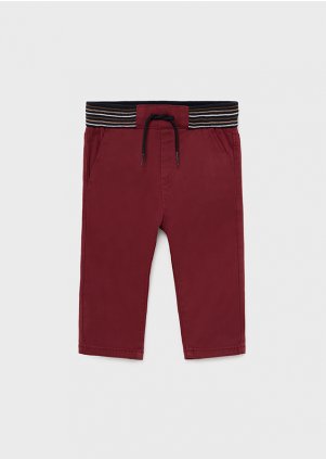 Slim fit chinos for baby boy, Burgundy