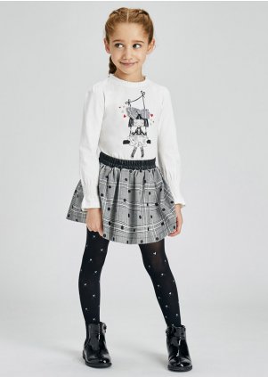 Polka dot glitter skirt for girl, Black