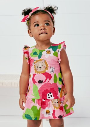 Patterned dress with headband baby girl, Tulip