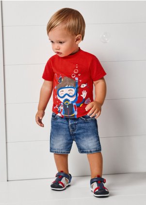 ECOFRIENDS soft denim Bermuda shorts baby boy, Medium Jeans