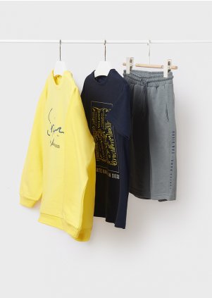Mikina, tričko a šortky set 3 ks, Mimosa