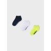 ECOFRIENDS set of 3 plain short socks boy, Fluorescent yellow
