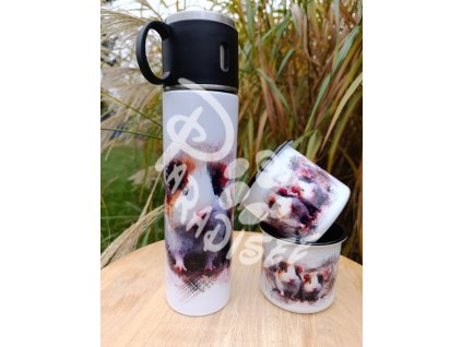 MORČE (hlodavec) - termoska a termohrnek, hrnek - keramický a smaltový, panáková sklenka