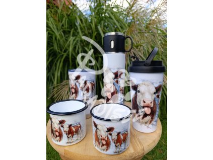 ČESTR vyplazený jazyk - termoska a termohrnek, hrnek - keramický a smaltový, panáková sklenka