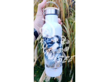 AUSTRALSKÝ ovčák (pes) - termoska a termohrnek, hrnek - keramický a smaltový, panáková sklenka