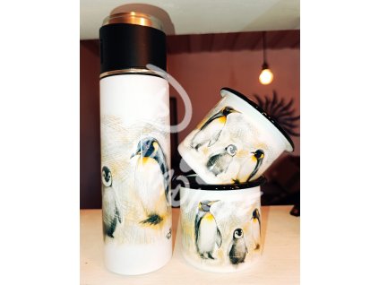 TUČŇÁK  (pták) - termoska a termohrnek, hrnek - keramický a smaltový, panáková sklenka