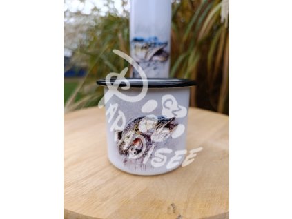 ŠTIKA (ryba) - termoska a termohrnek, hrnek - keramický a smaltový, panáková sklenka