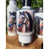 DARCY (kůň) - termoska a termohrnek, hrnek - keramický a smaltový, panáková sklenka