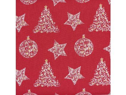 B Vánoční ozdoby na červené